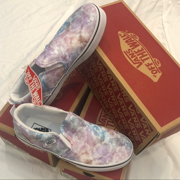NIB Vans Asher Heart Tie Dye Slip-On Shoes (Big girls sizes) - Picture 3 of 12